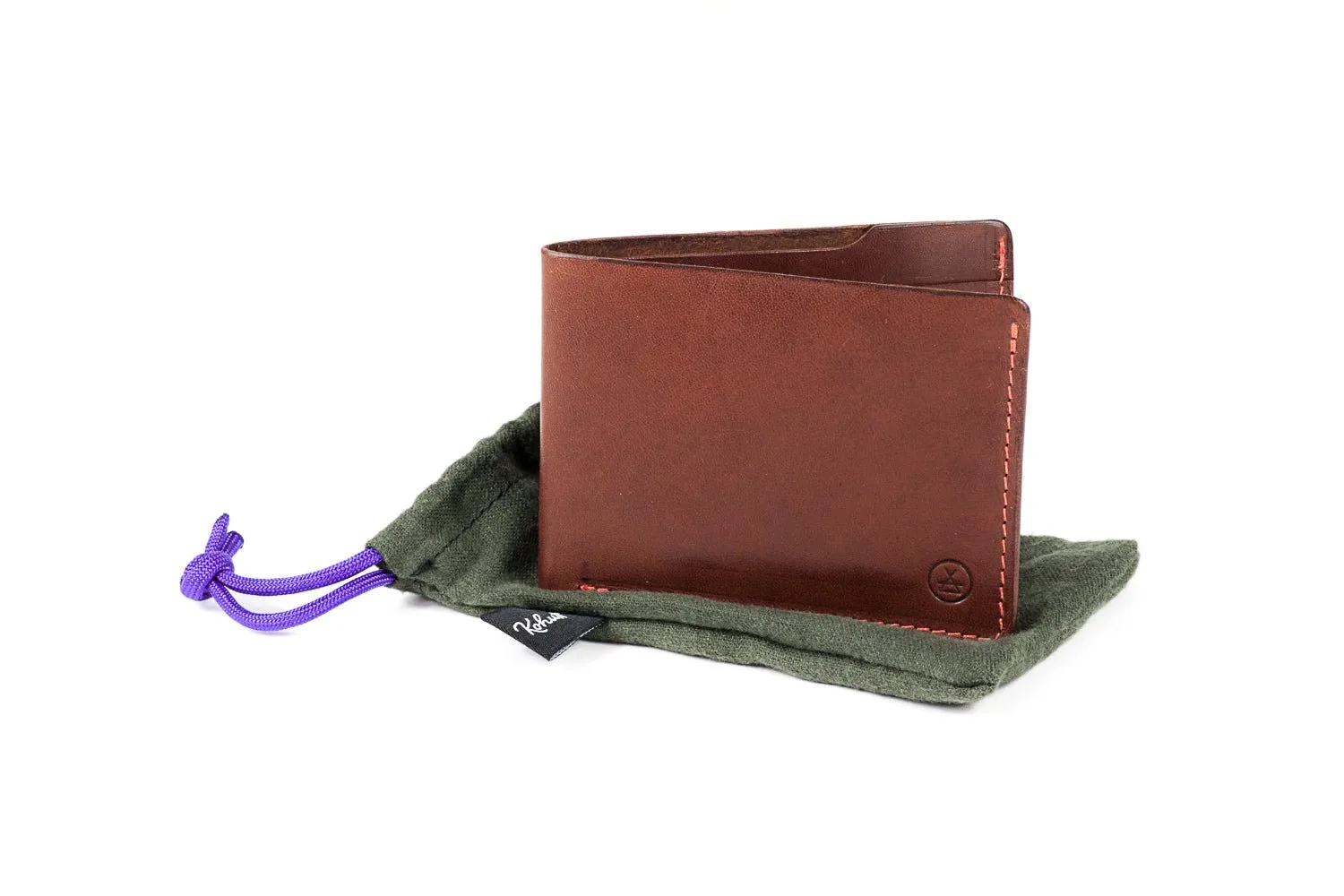 Pre-cut veg tan leather DIY horizontal bifold slim wallet