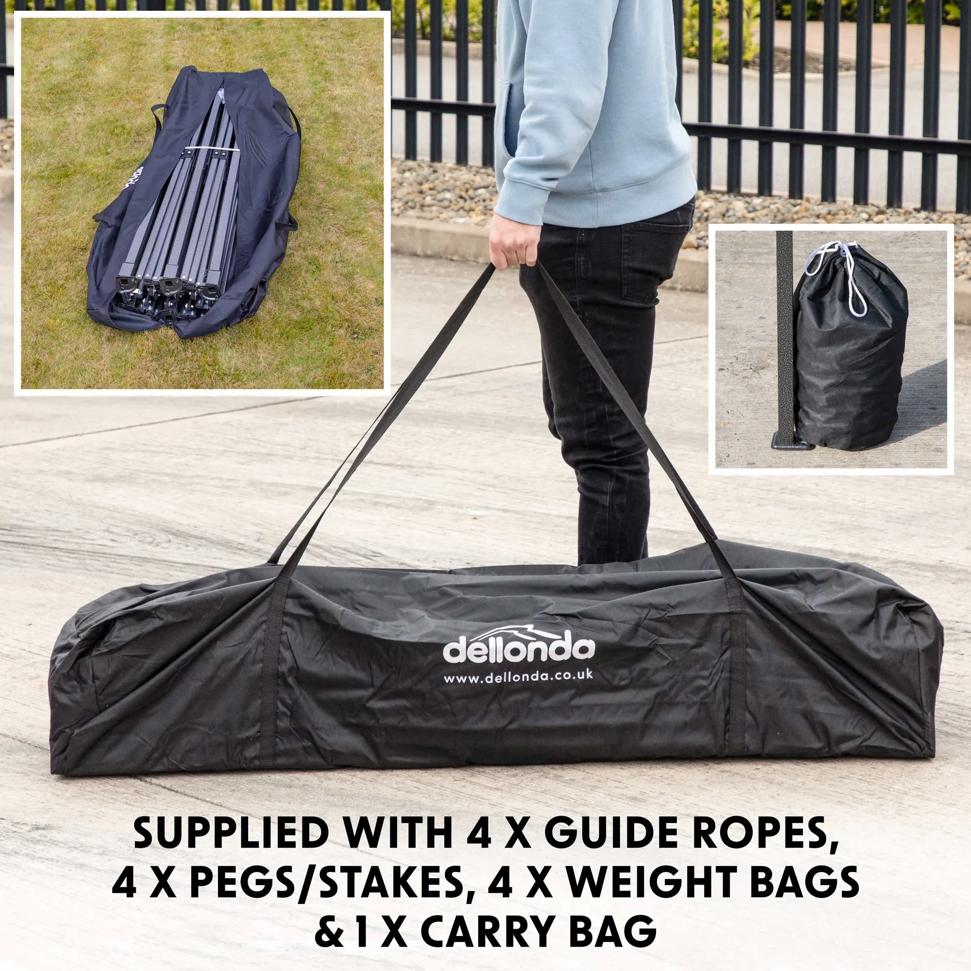 Premium 3x4.5m Pop-Up Gazebo & Side Walls, Water Resistant, Carry Bag, Stakes & Weight Bags - Green - DG170