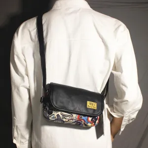 Printed Canvas Crossbody Bag