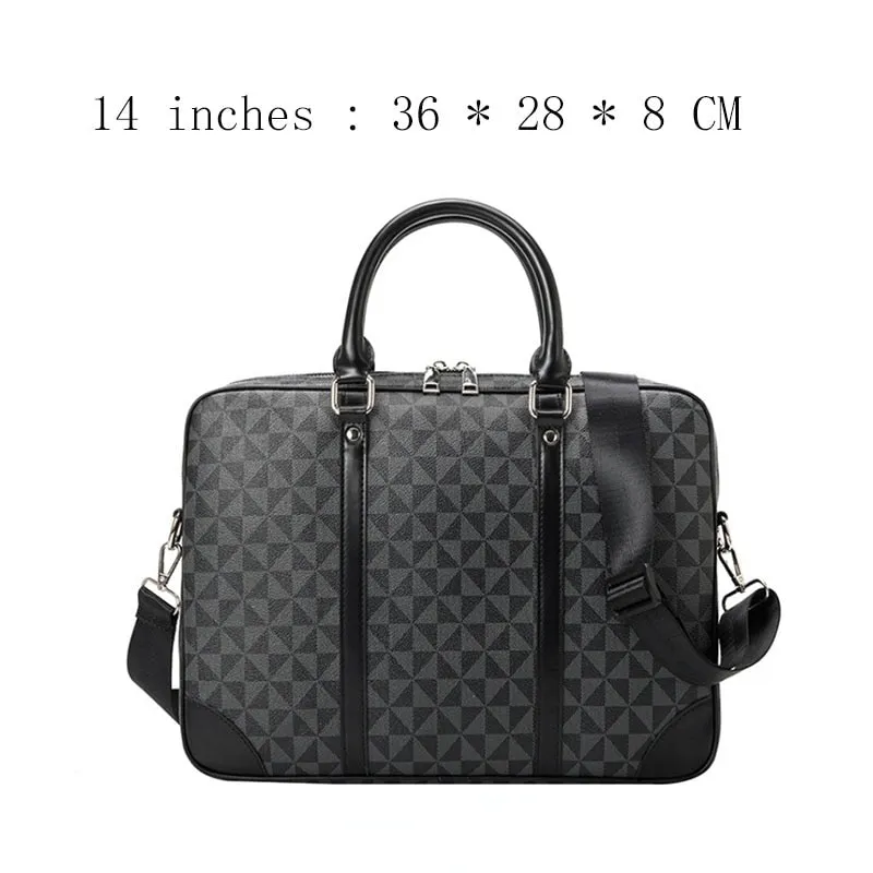 Printed Leather Business Briefcase Men/Women Wheel Bag 14/16 Inches Laptop Shoulder Bag Crossbody Computer Handbag