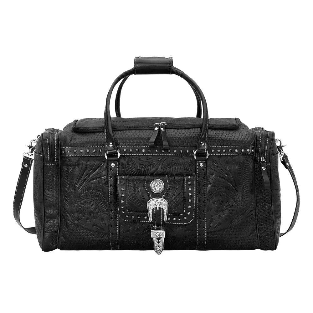 Retro Romance Zip Around Rodeo Bag With Front Pouch And Side Zipper Pockets