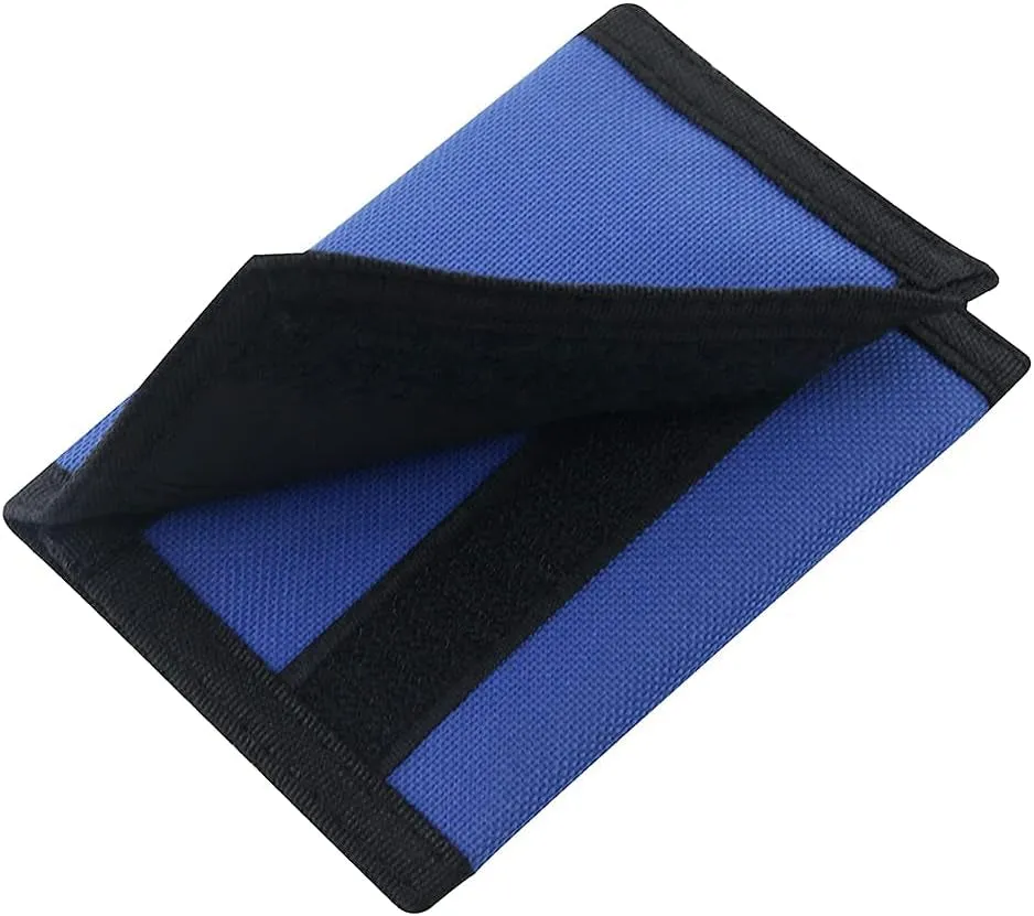 RFID Blocking Canvas Trifold Wallet with Magic Sticker for Adults And Kids