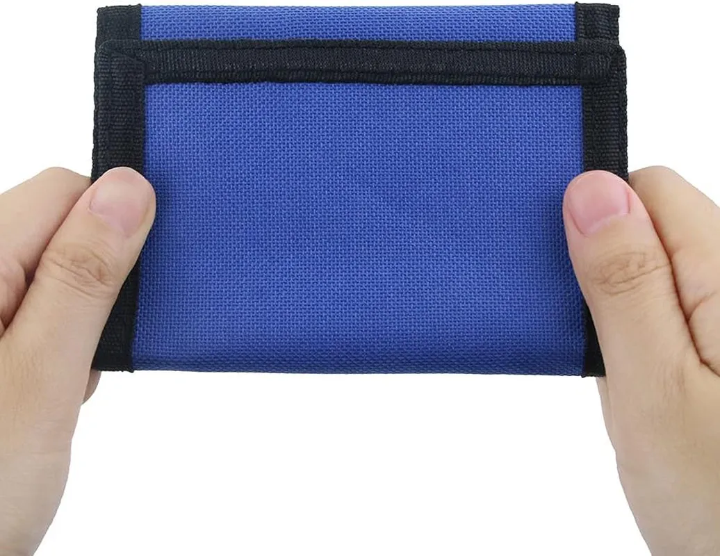 RFID Blocking Canvas Trifold Wallet with Magic Sticker for Adults And Kids