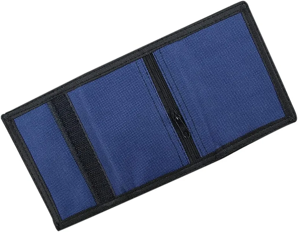 RFID Blocking Canvas Trifold Wallet with Magic Sticker for Adults And Kids