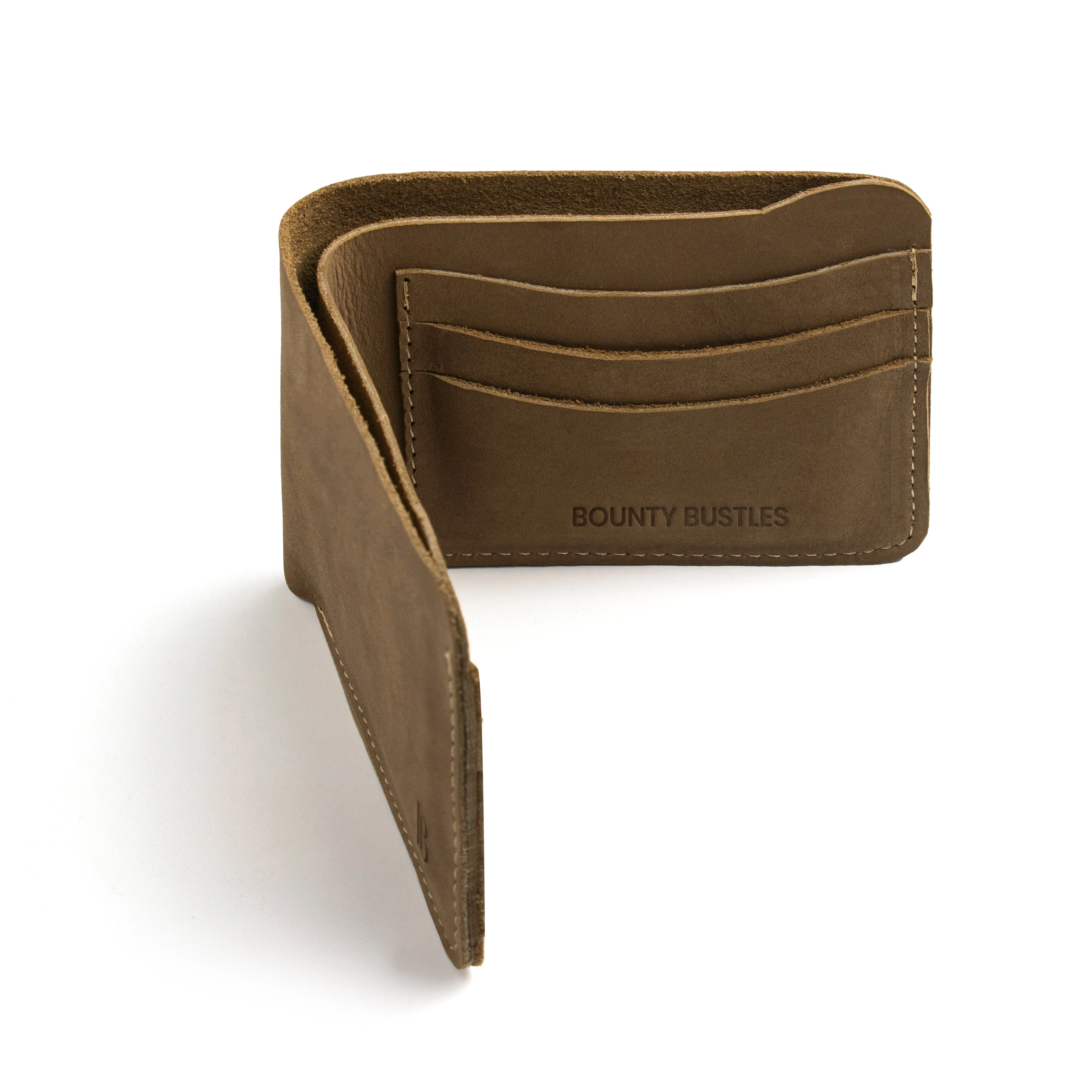 Rich Brown Slim Suede Leather Bifold Wallet