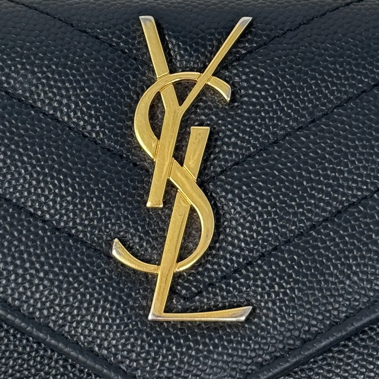 Saint Laurent Black Small Cassandre Envelope Wallet