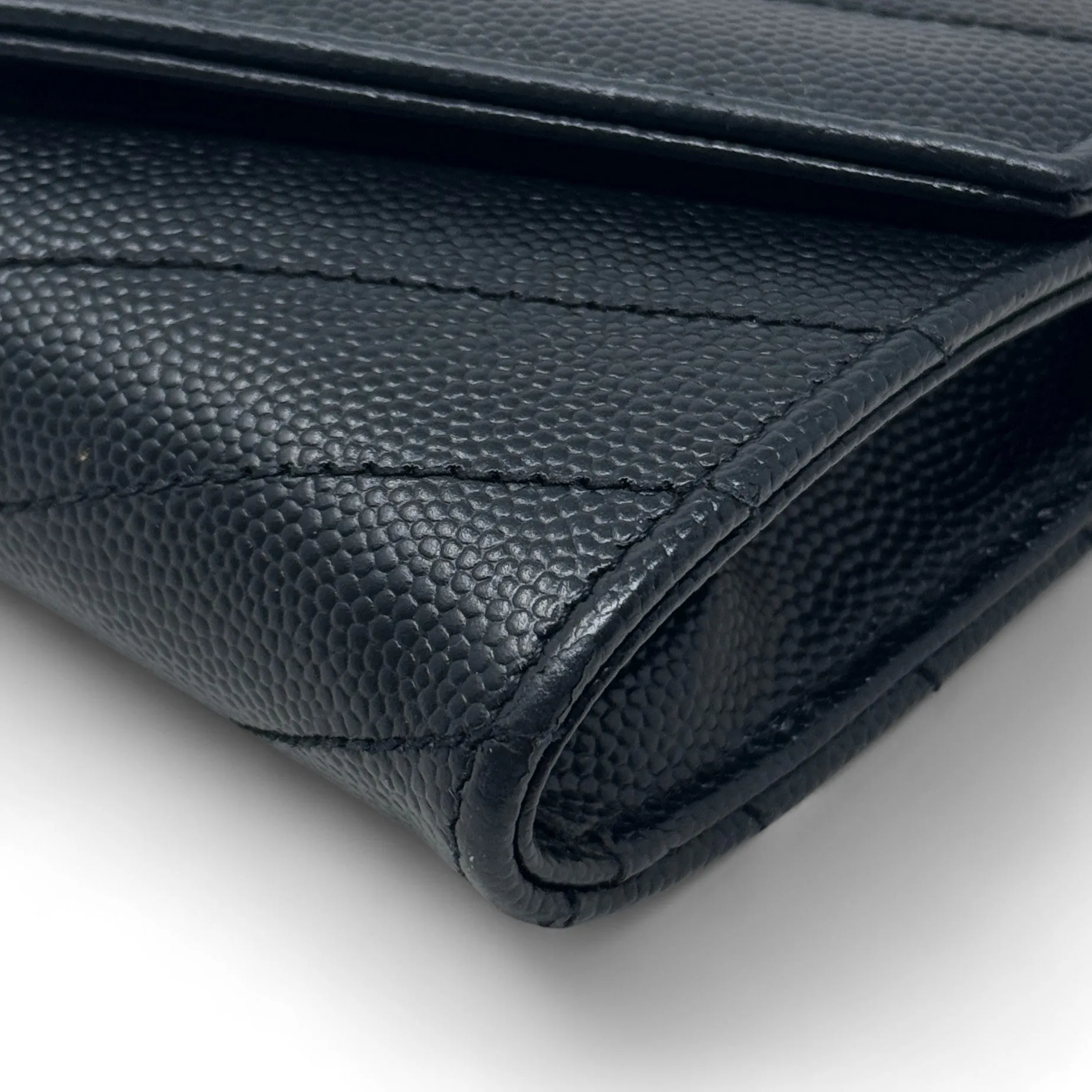 Saint Laurent Black Small Cassandre Envelope Wallet