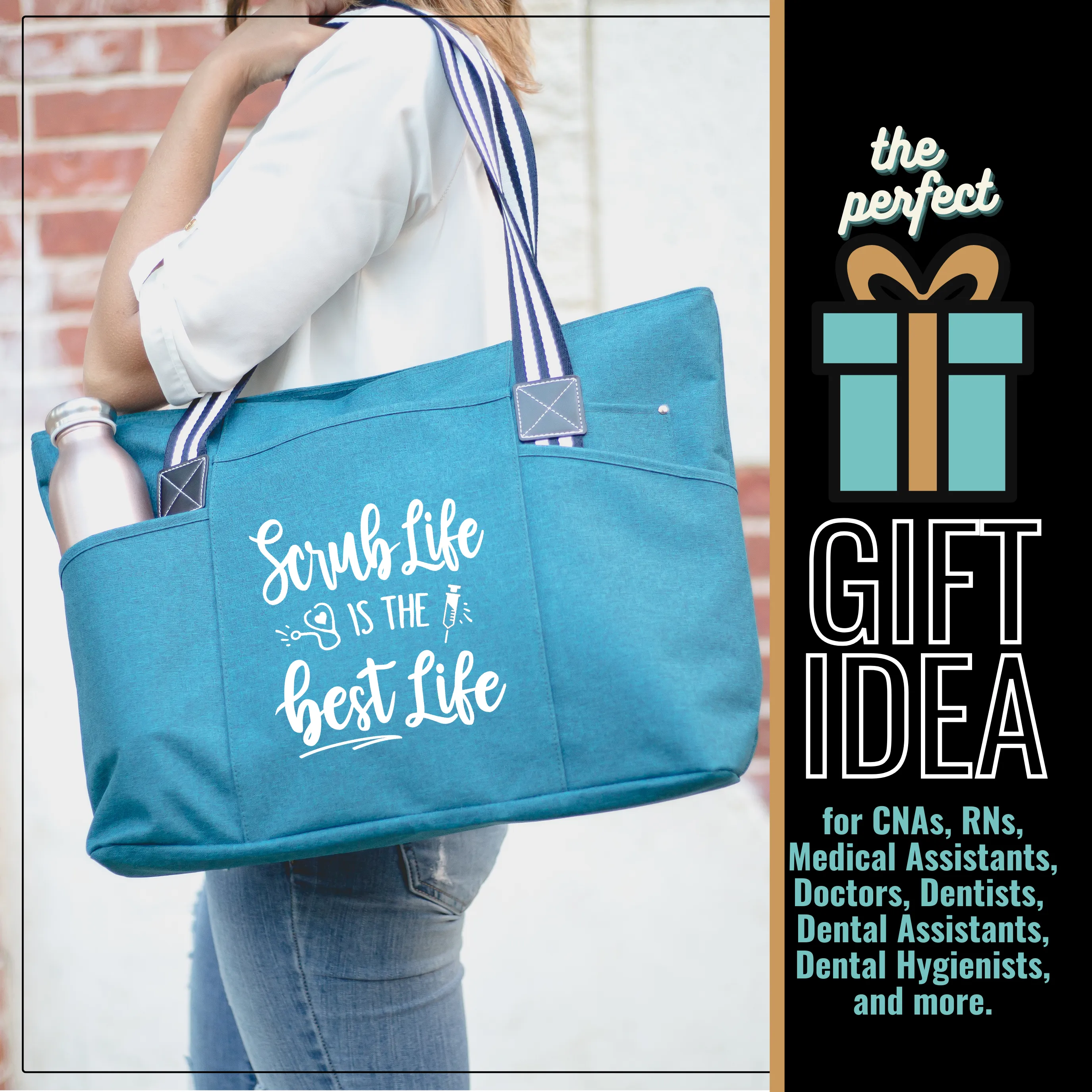 Scrub Life is the Best Life Tessa Teal Tote Bag for Medical Workers