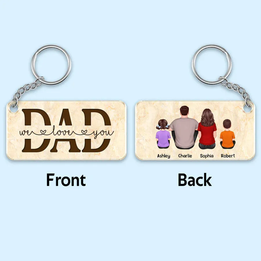 Shineful Best Dad Ever Back View - Personalized Acrylic Keychain