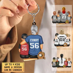 Shineful Gift For Mom - Personalized Softball/Baseball Mom Acrylic Keychain