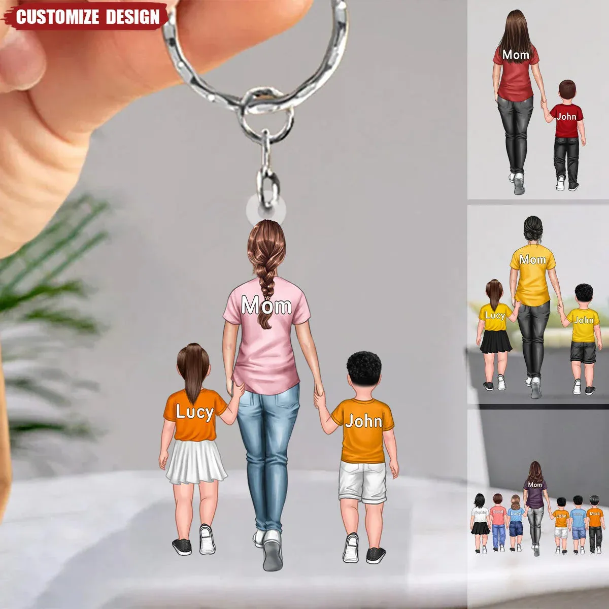 Shineful Gift For Mother's Day - Personalized Mom/Nana With Kids Acrylic Keychain