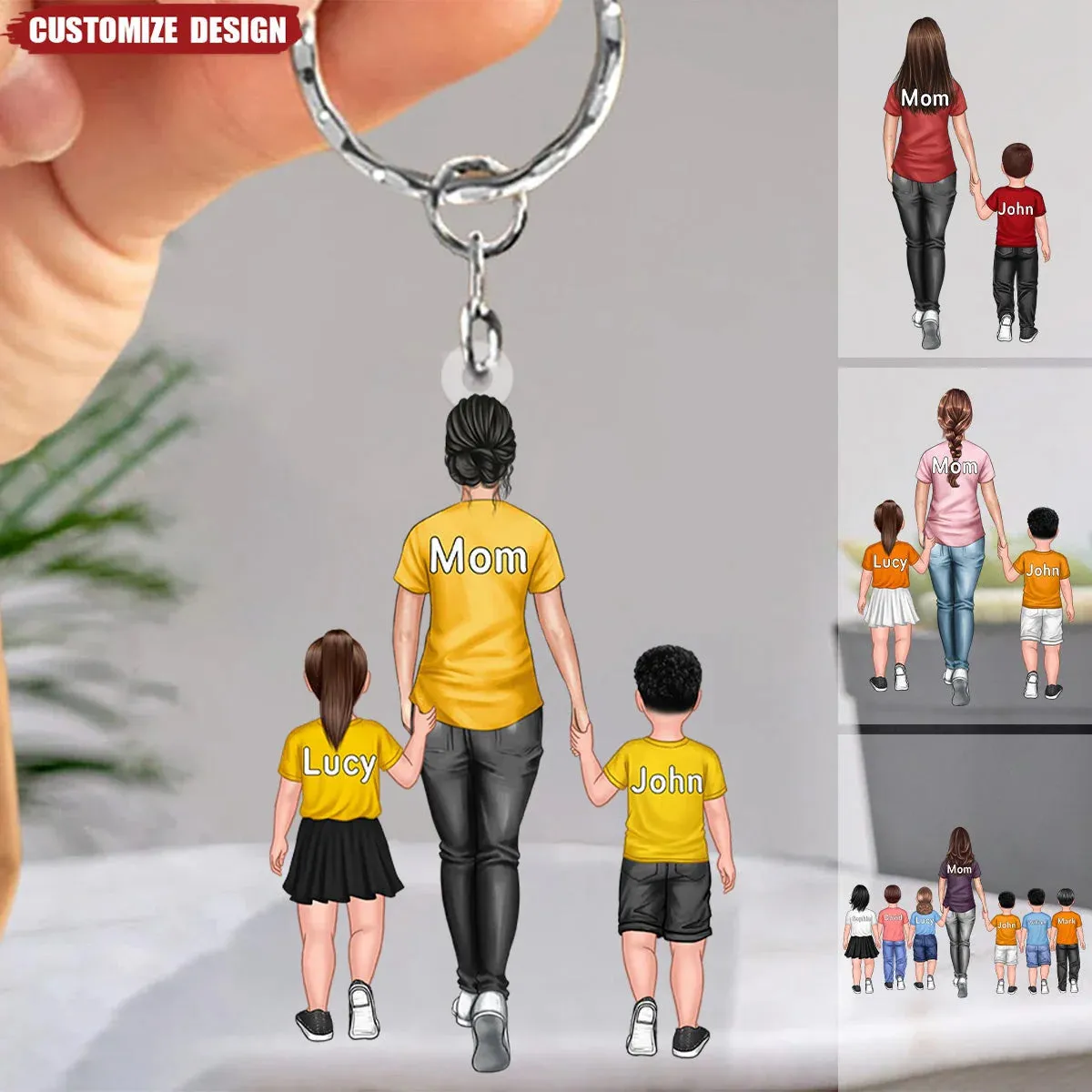 Shineful Gift For Mother's Day - Personalized Mom/Nana With Kids Acrylic Keychain