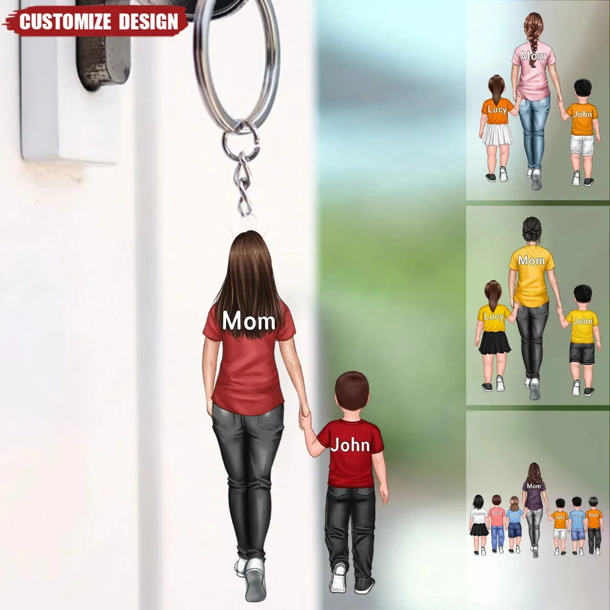 Shineful Gift For Mother's Day - Personalized Mom/Nana With Kids Acrylic Keychain
