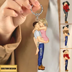 Shineful Keychain Couple Kissing Personalized