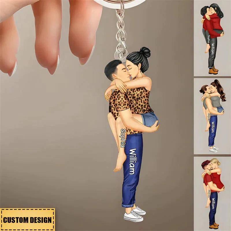 Shineful Keychain Couple Kissing Personalized