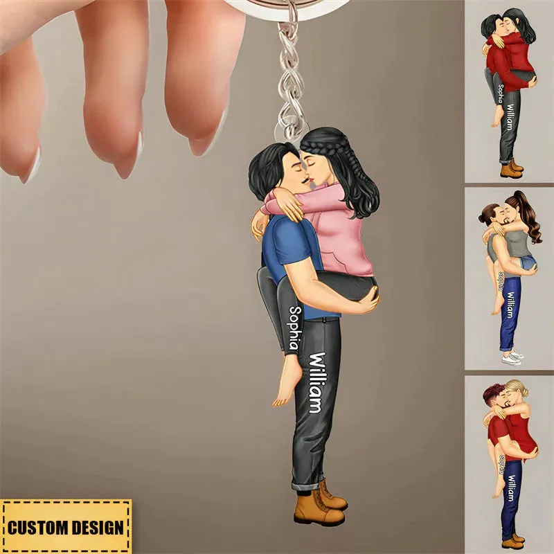 Shineful Keychain Couple Kissing Personalized