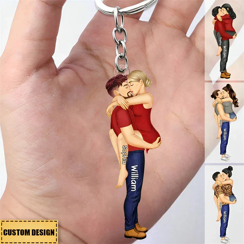 Shineful Keychain Couple Kissing Personalized