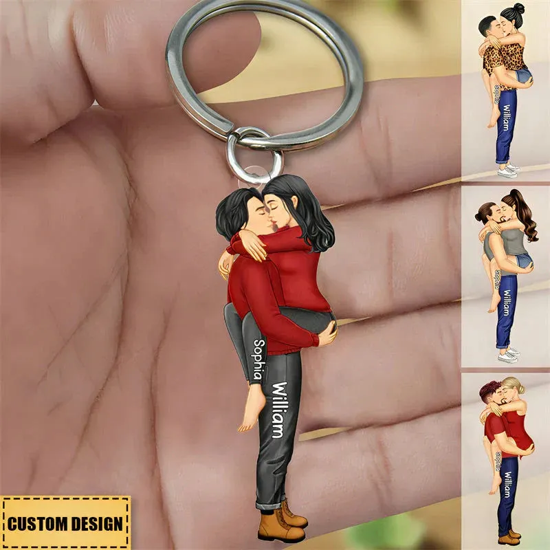 Shineful Keychain Couple Kissing Personalized