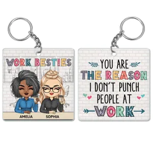 Shineful Mica Keychain Gift For Colleagues, Coworker, Besties - You Are The Reason I Don't Punch People At Work Colorful Personalized