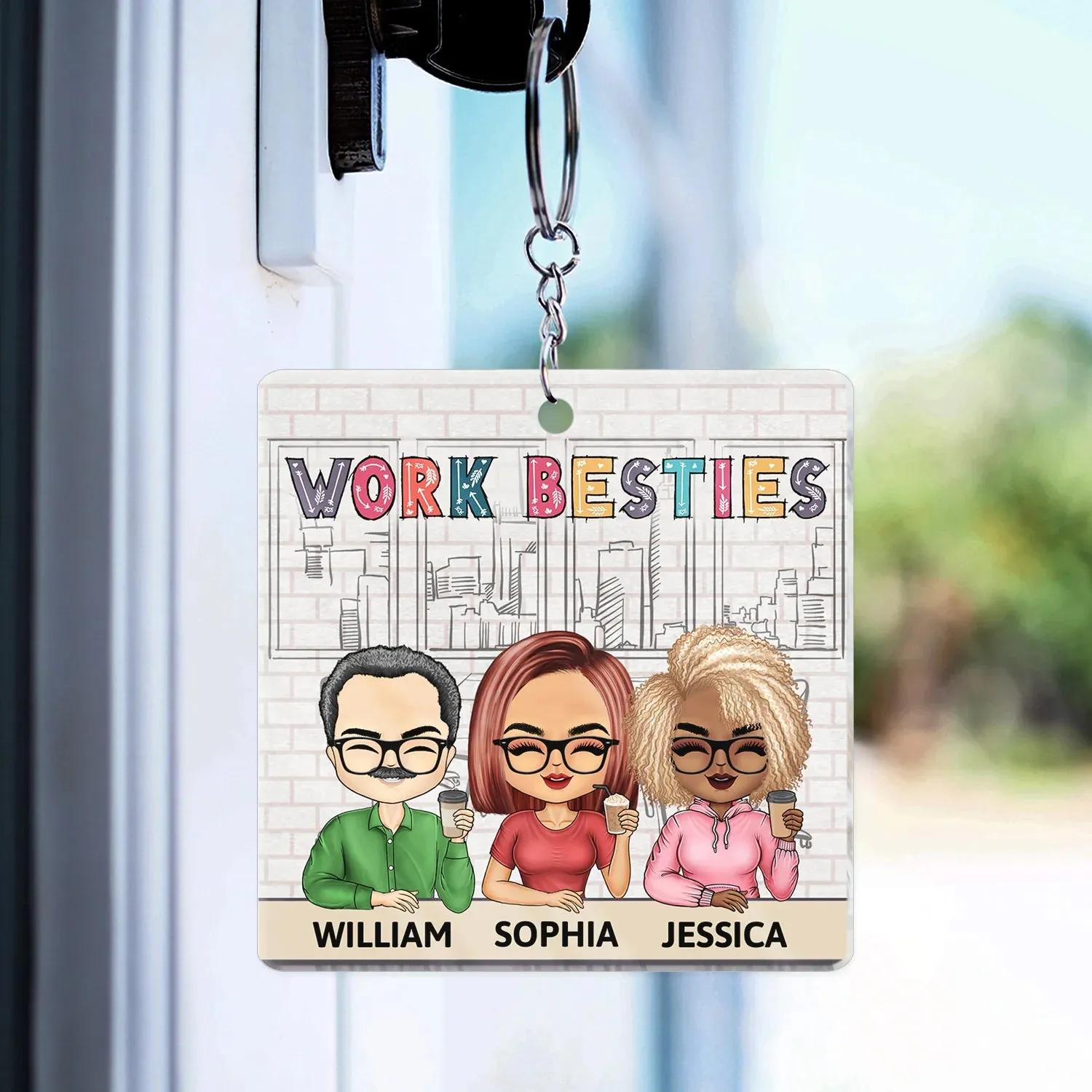 Shineful Mica Keychain Gift For Colleagues, Coworker, Besties - You Are The Reason I Don't Punch People At Work Colorful Personalized