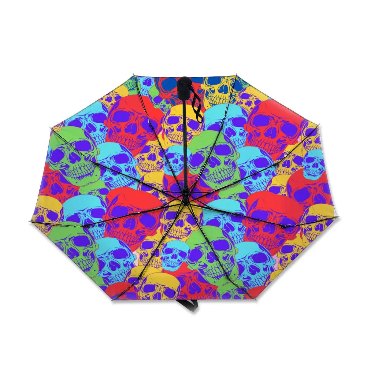 Skulls Rainbow All Over Automatic Umbrella