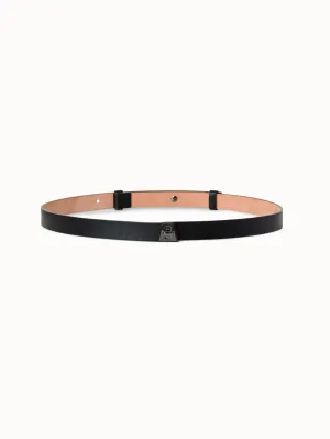Slim Leather Belt with Turn Lock Closure