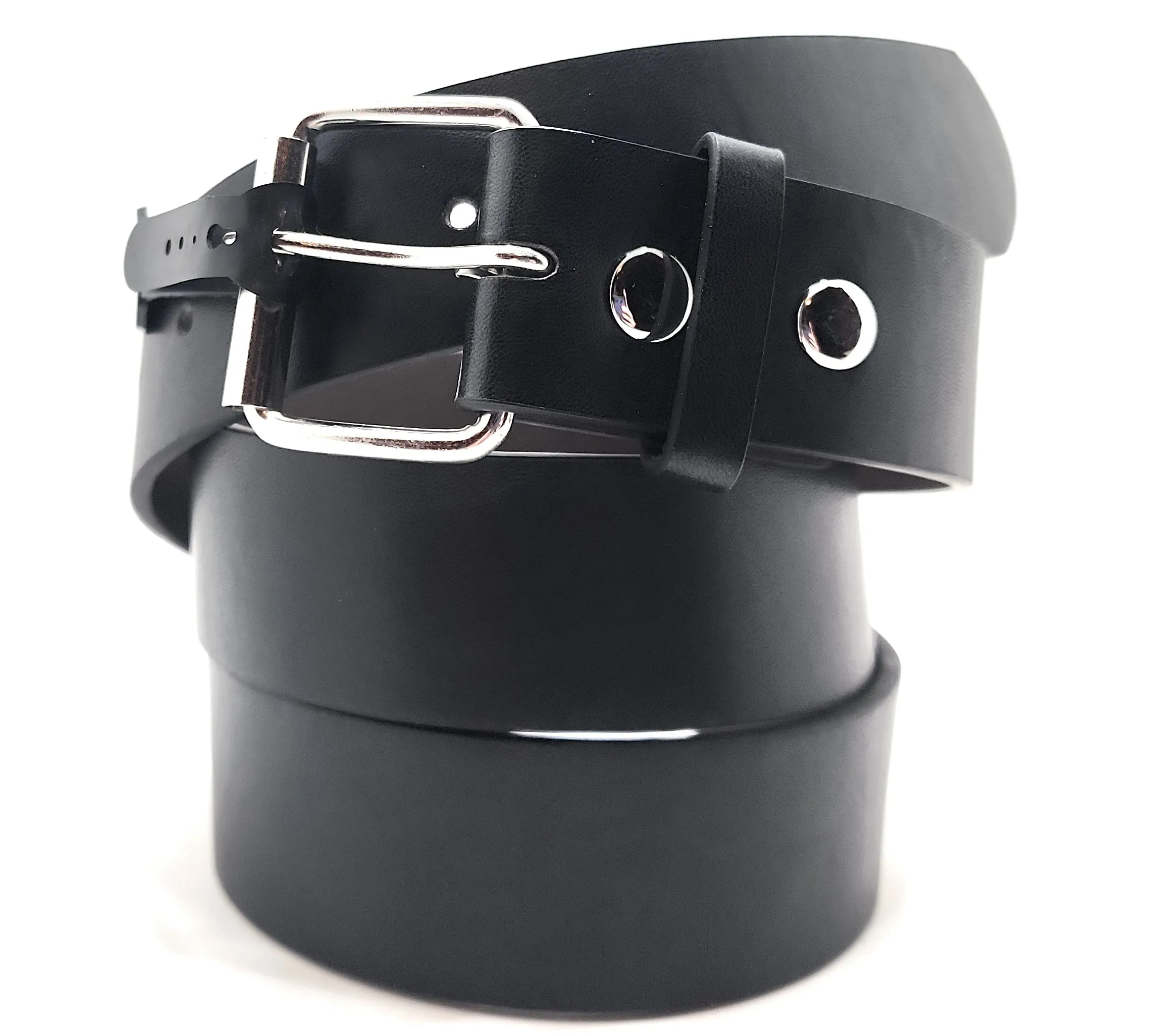 Smooth Black Belt with Snaps