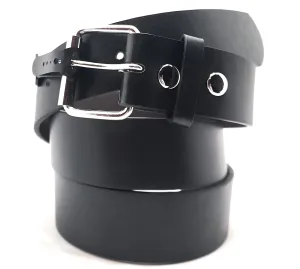 Smooth Black Belt with Snaps