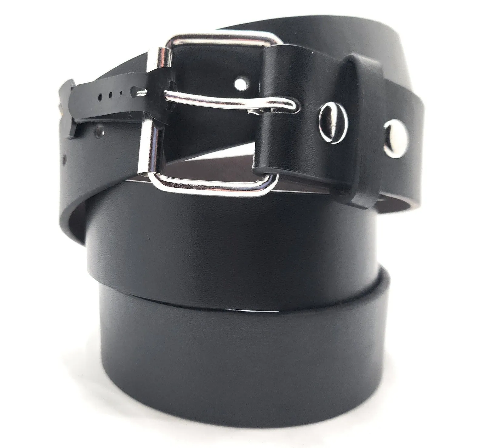 Smooth Black Belt with Snaps