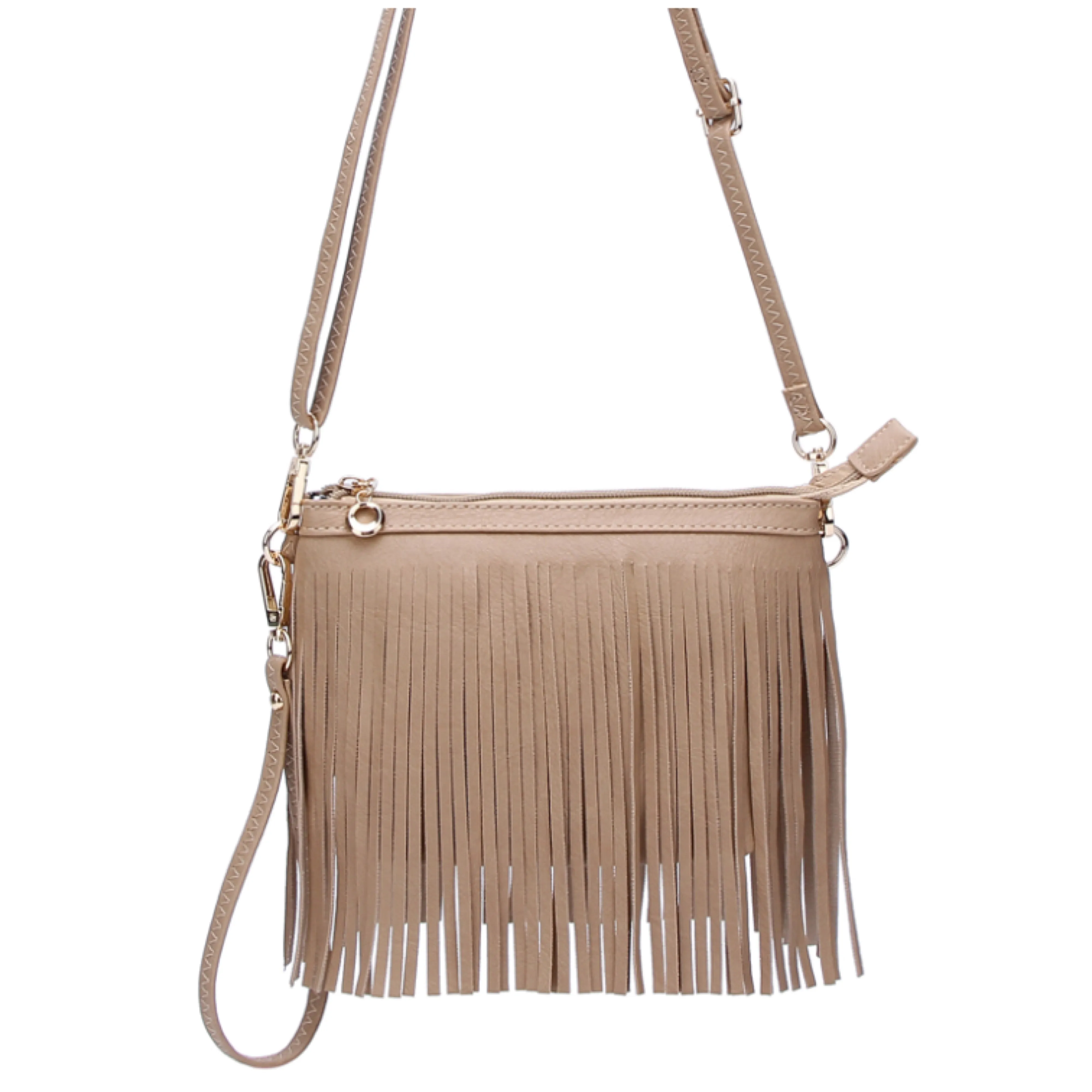 Stone Fringe Crossbody/Wristlet/Clutch
