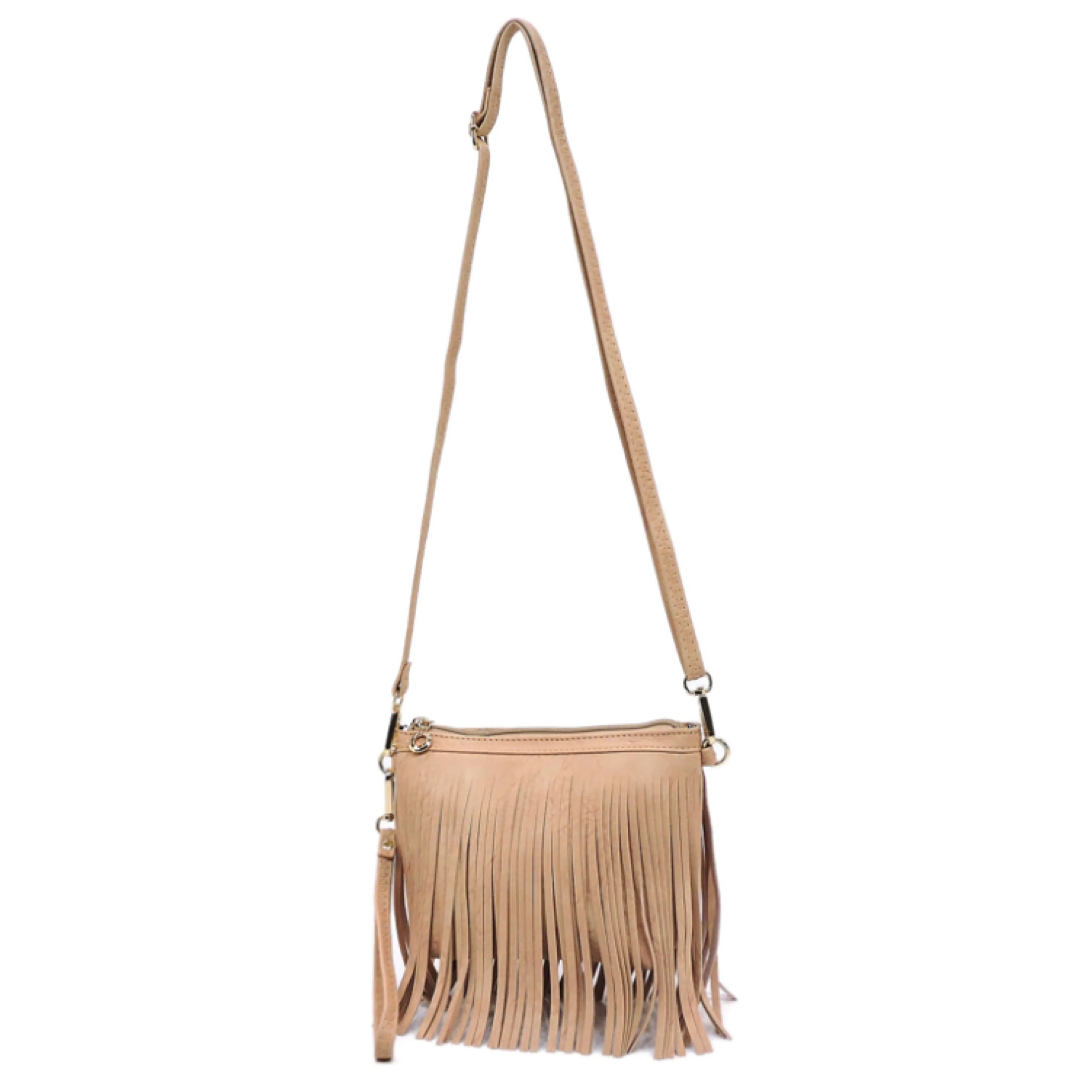 Stone Fringe Crossbody/Wristlet/Clutch