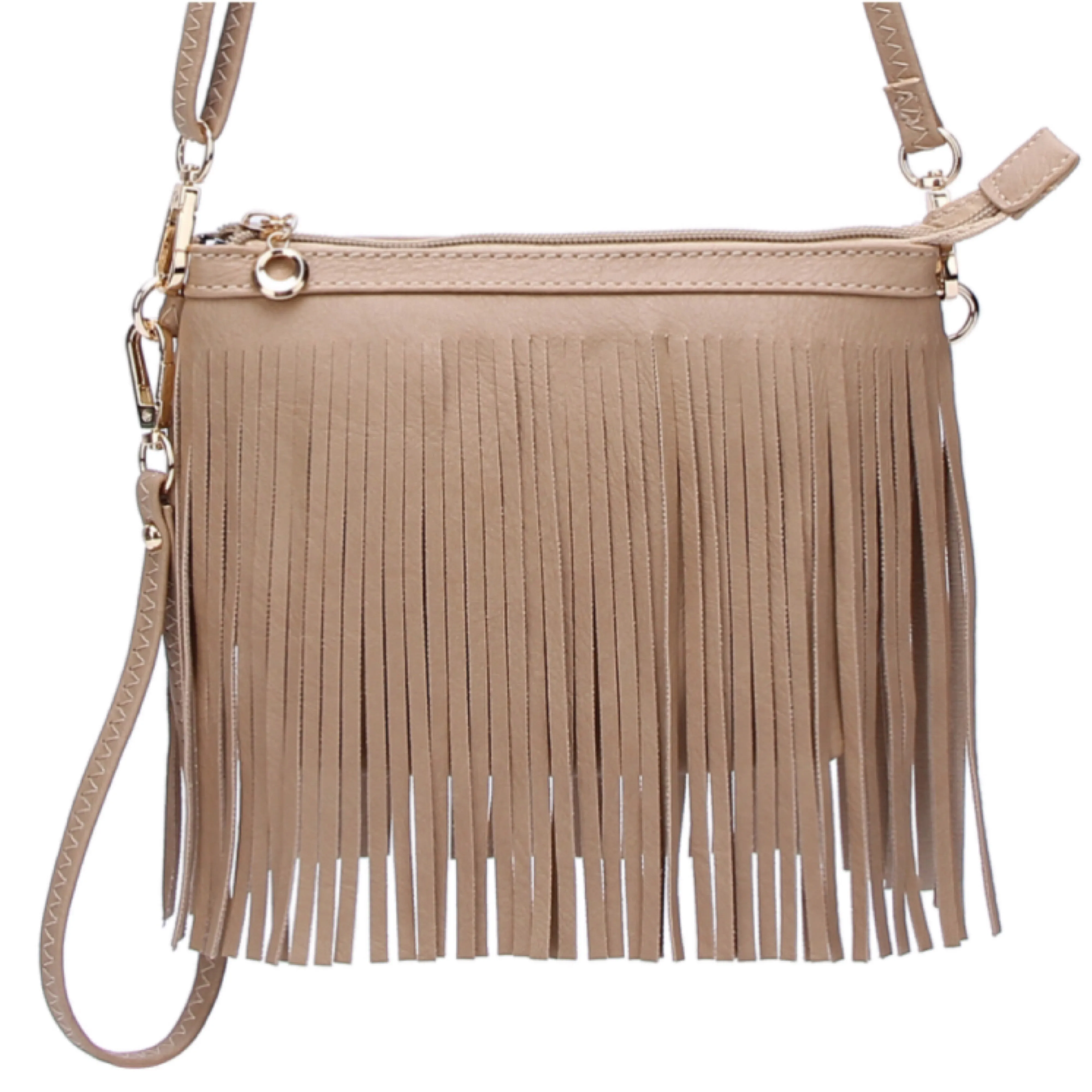 Stone Fringe Crossbody/Wristlet/Clutch