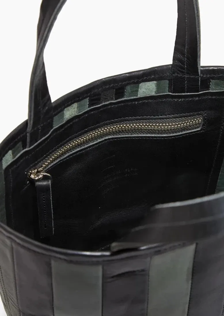 Striped Gorriti Handbag, Green & Black