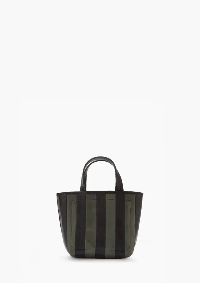 Striped Gorriti Handbag, Green & Black