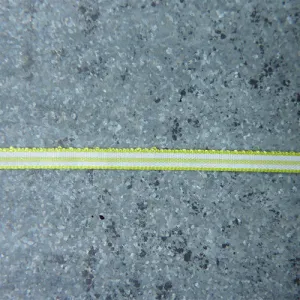 Striped Ribbon - Lime / White