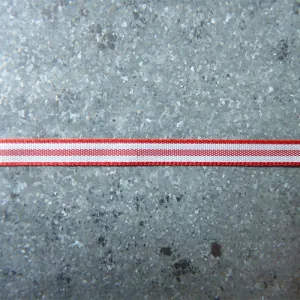 Striped Ribbon - Red / White