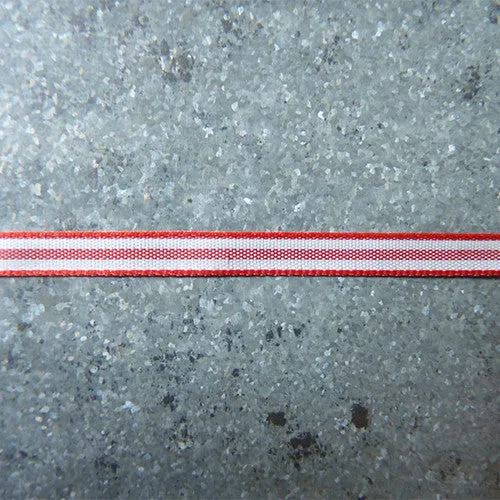 Striped Ribbon - Red / White