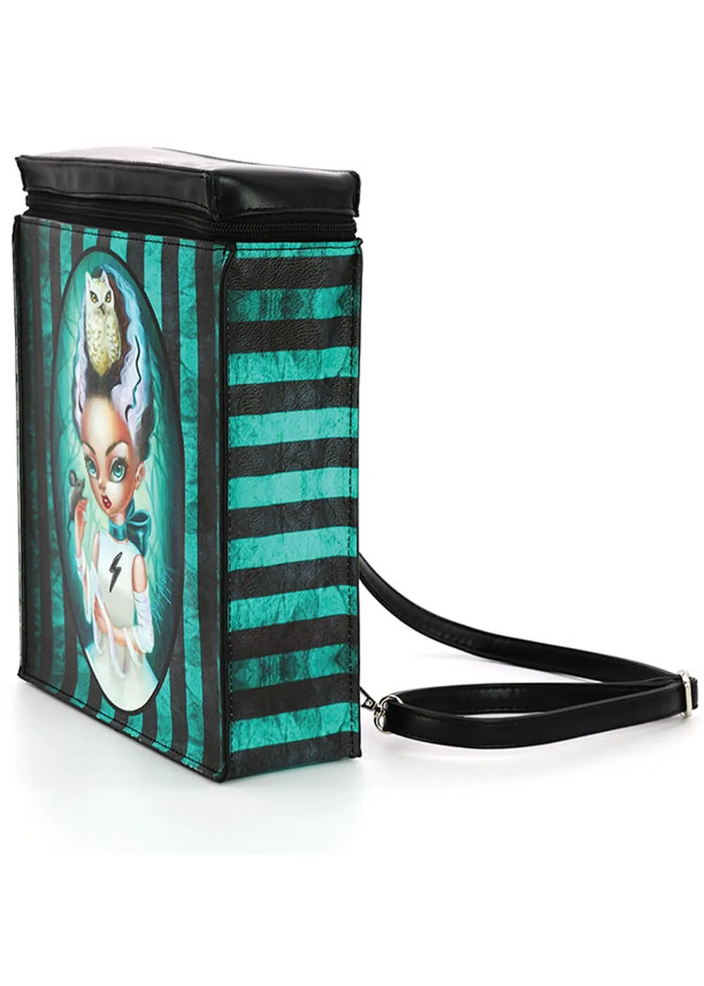 Succubus Bags Bride of Frankenstein Striped Backpack Black