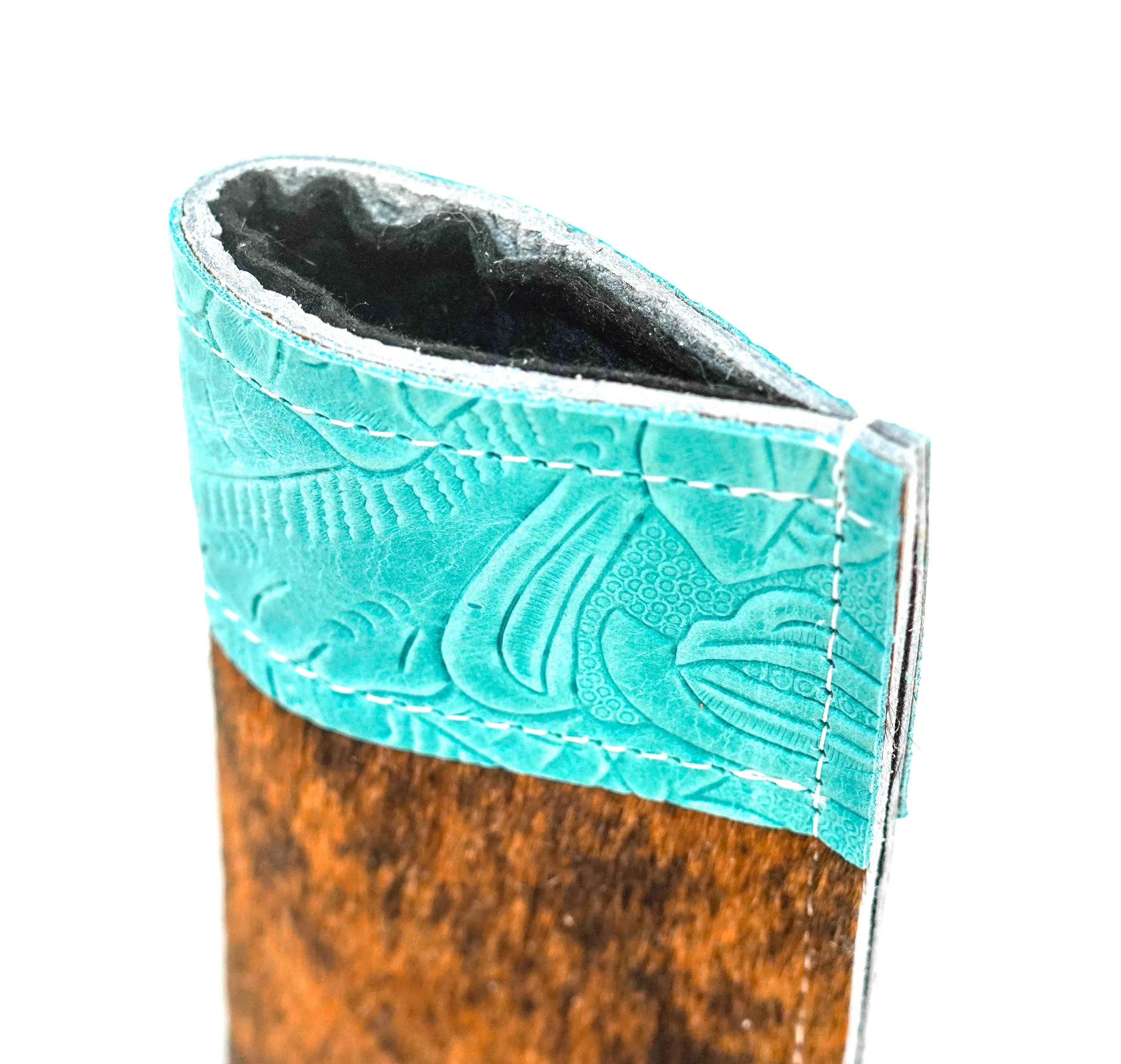 Sunglass Case - Red Brindle w/ Turquoise Denver Tool