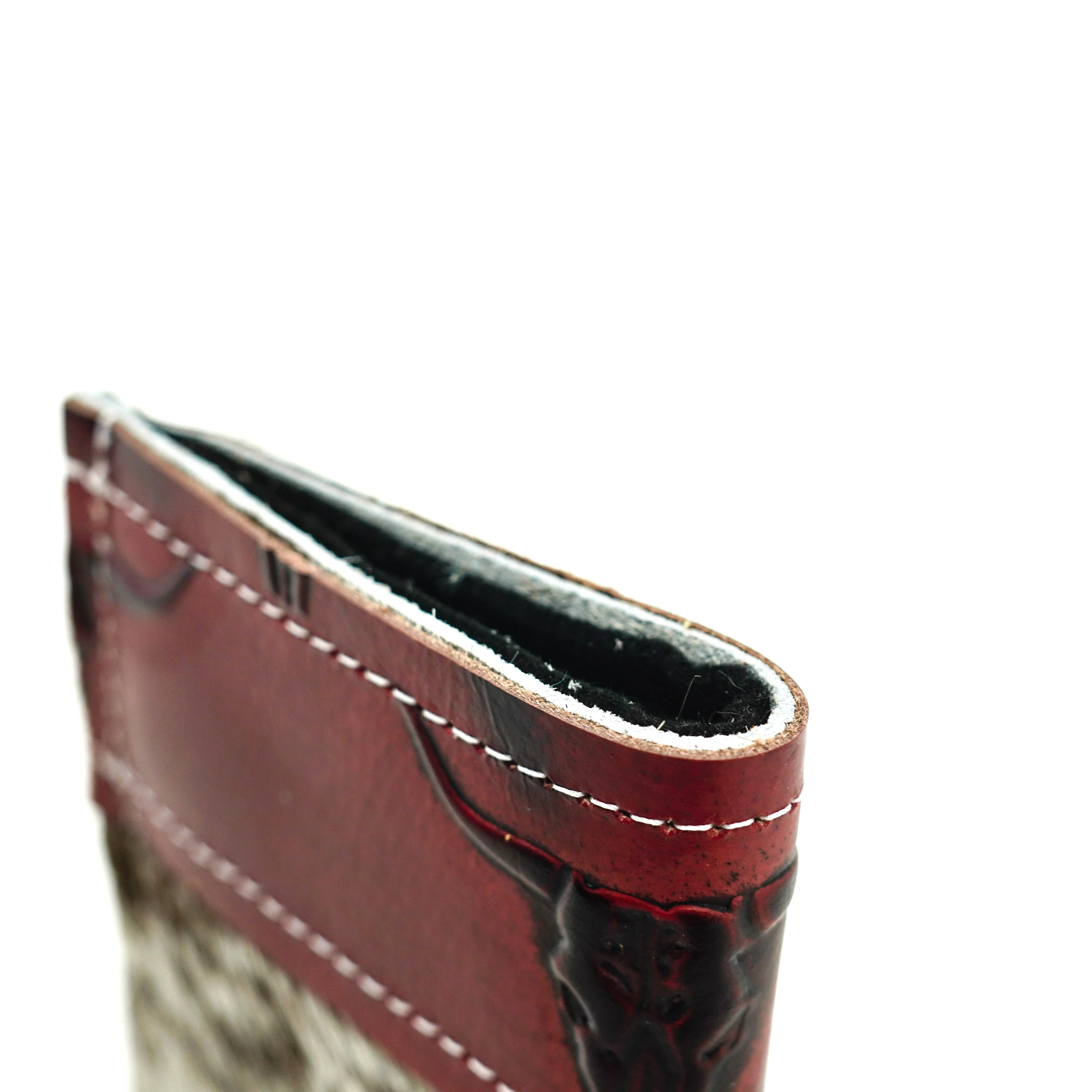 Sunglass Case - Salt & Pepper w/ Burgundy Skulls