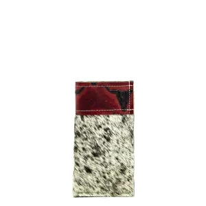 Sunglass Case - Salt & Pepper w/ Burgundy Skulls