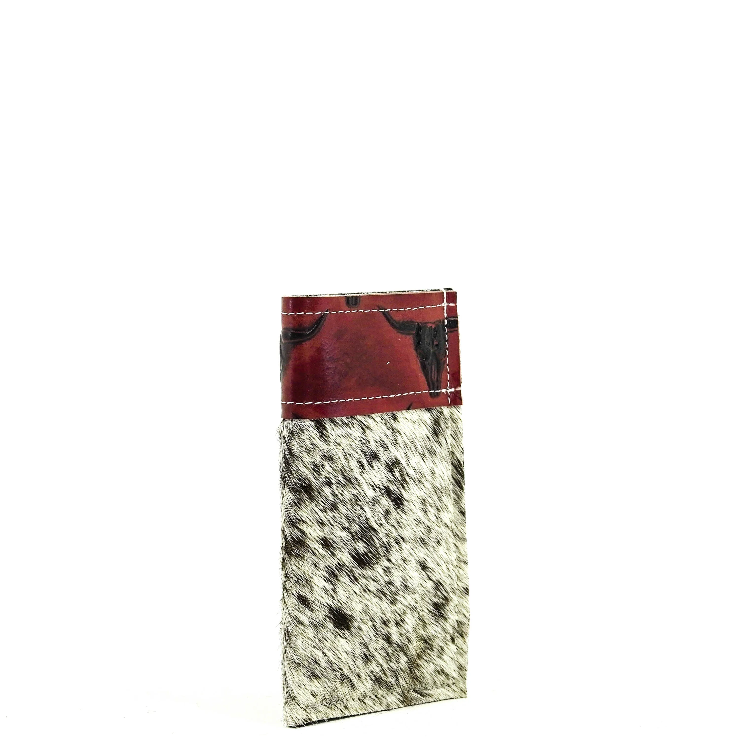 Sunglass Case - Salt & Pepper w/ Burgundy Skulls