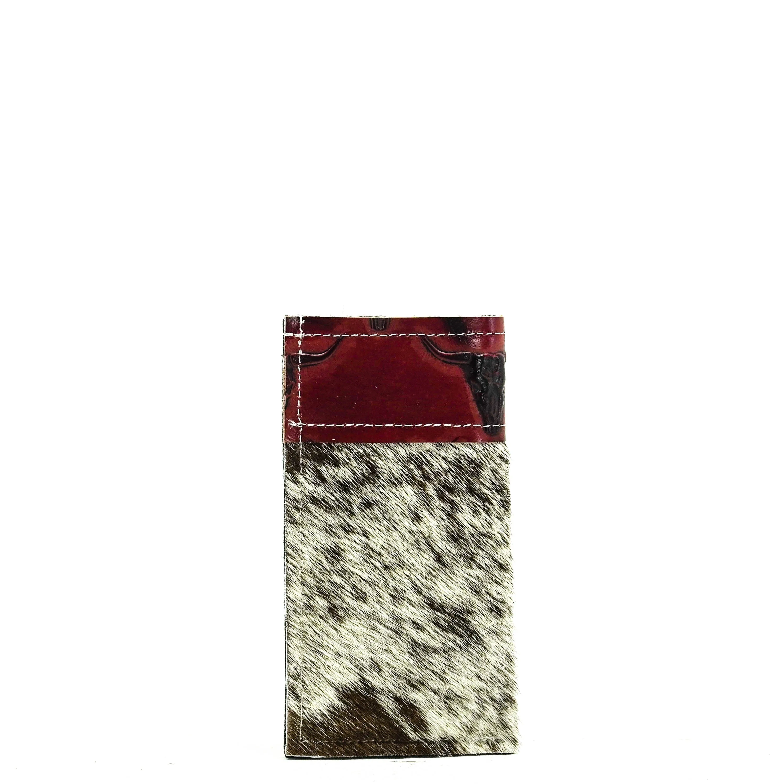 Sunglass Case - Salt & Pepper w/ Burgundy Skulls