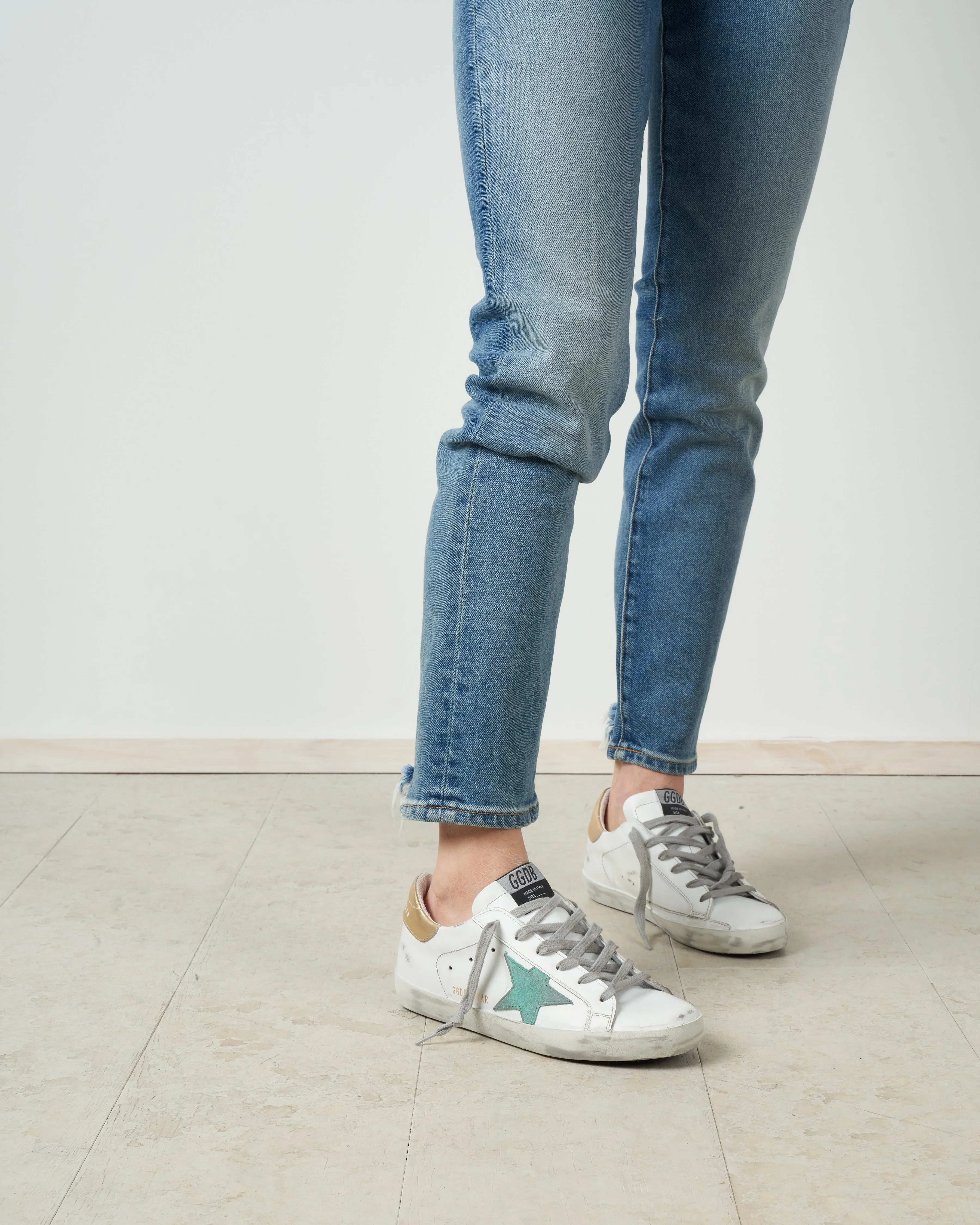 superstar sneaker - white/green