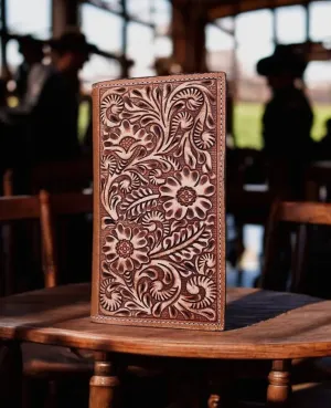 Tan Tooled Leather Wallet