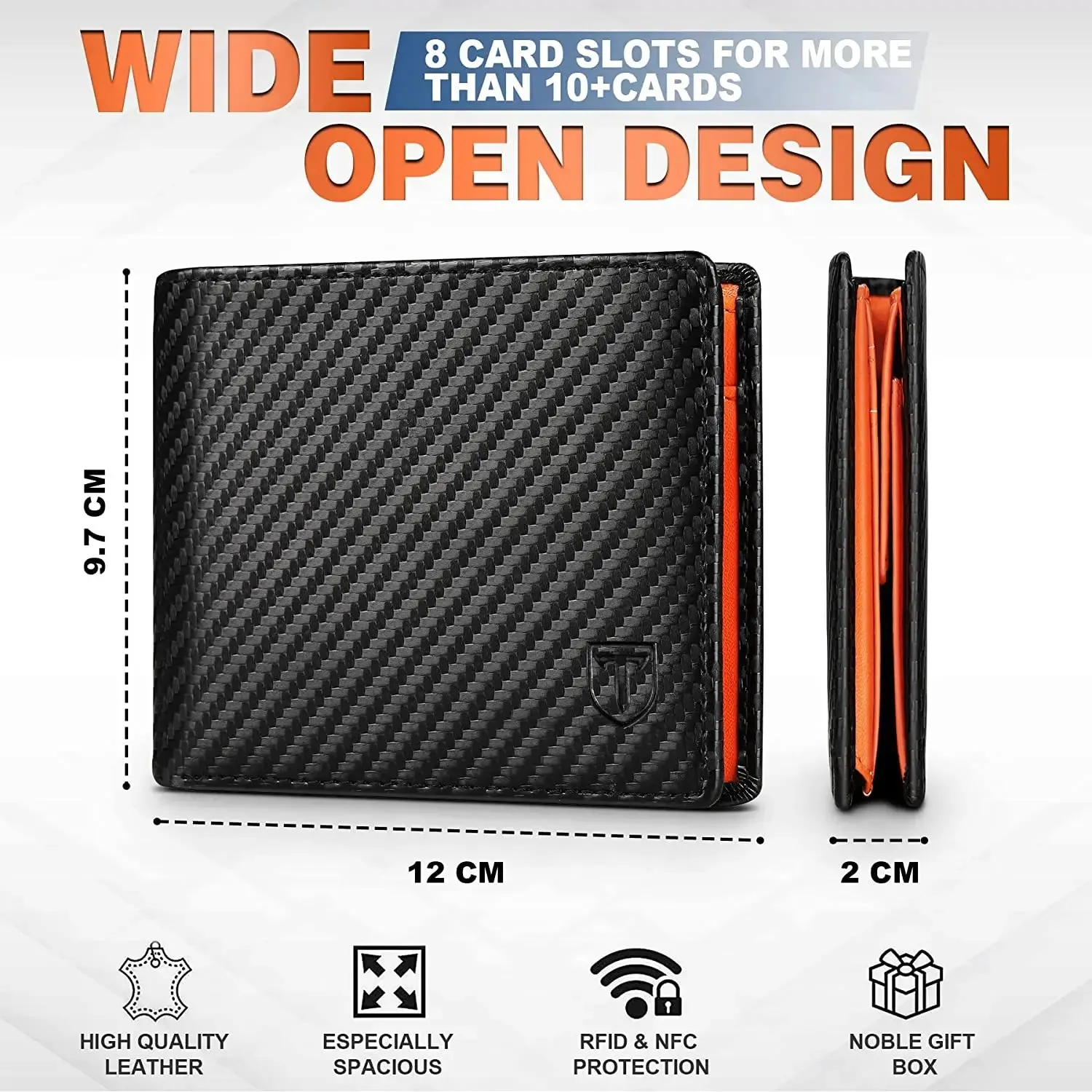 TEEHON Leather Smart Wallet with RFID Blocking Protection
