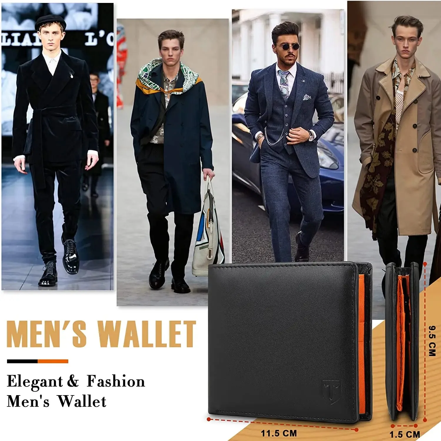TEEHON Leather Smart Wallet with RFID Blocking Technology