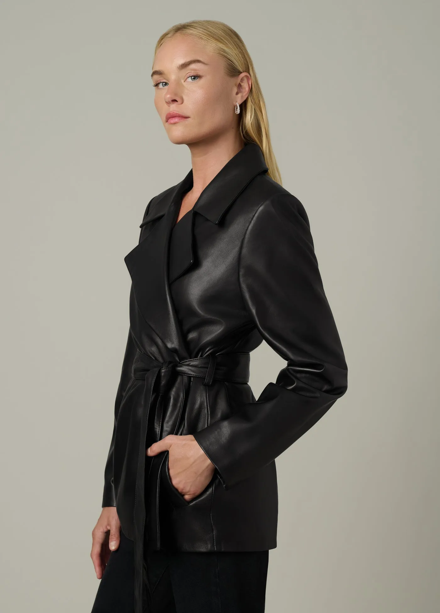 THE ROMA BELTED LEATHER JACKET