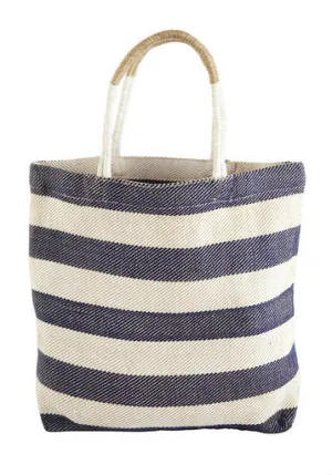 Thick Striped Shopper: Indigo