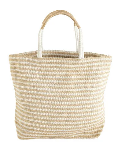 Thin Striped Shopper: Tan